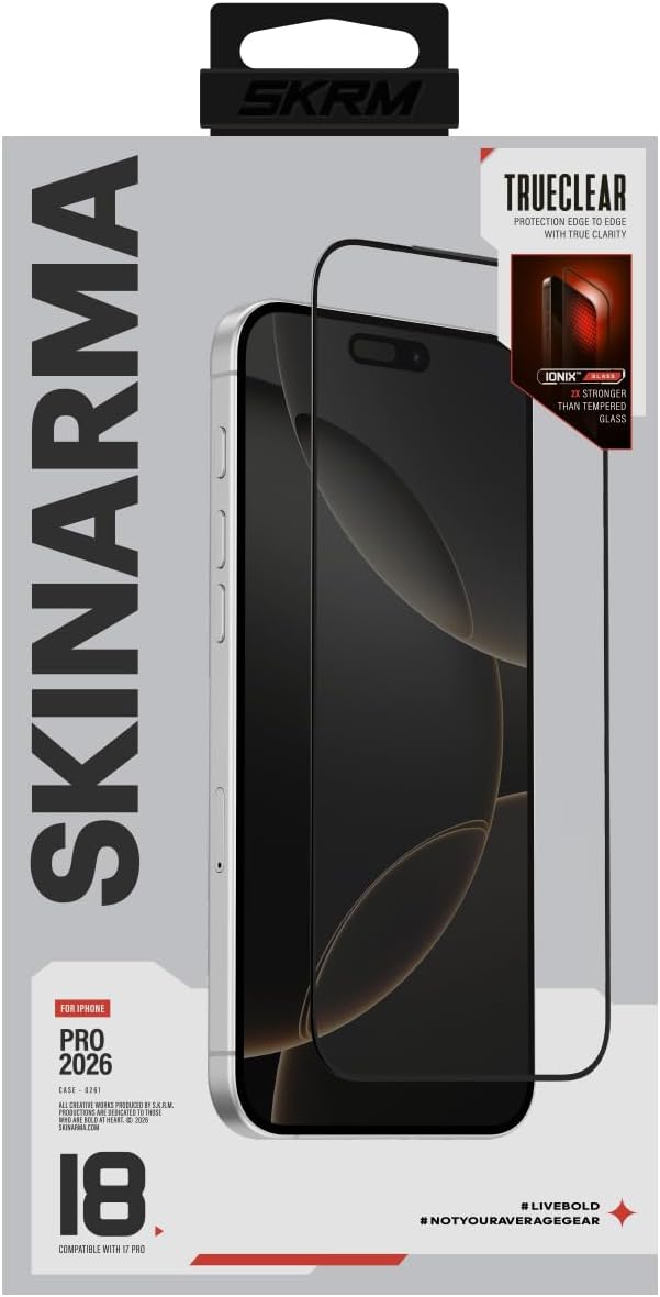 iPhone 18 Pro Uyumlu Skinarma 0.33mm Ultra İnce Ionix Serisi Cam Ekran Koruyucu