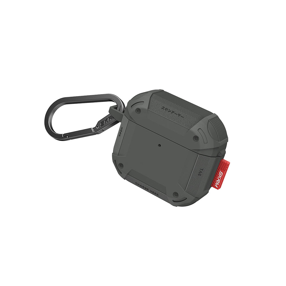 Airpods 4. Nesil Uyumlu Kılıf Airbagli Yivli Köşe Tasarımlı 360 Derece Tam Koruma Skinarma Mecha CE Kılıf