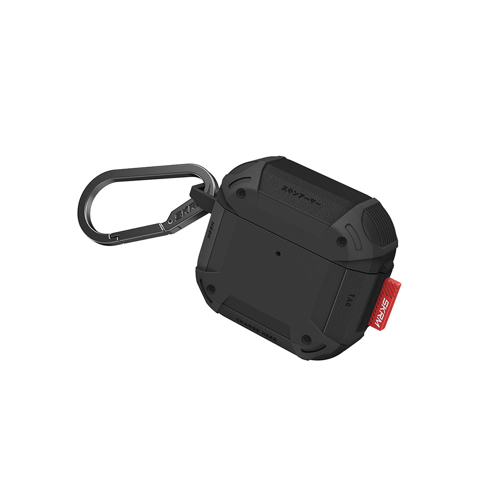 Airpods 4. Nesil Uyumlu Kılıf Airbagli Yivli Köşe Tasarımlı 360 Derece Tam Koruma Skinarma Mecha CE Kılıf