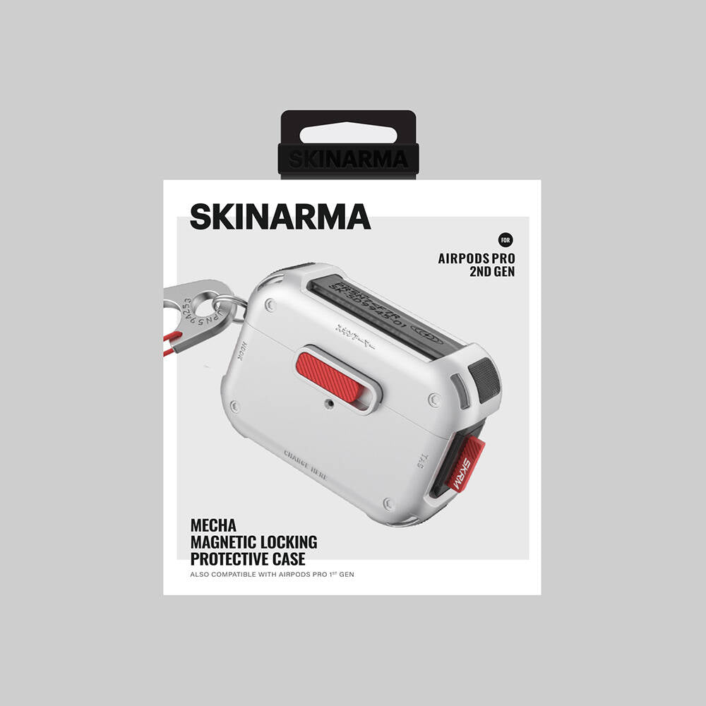 Airpods Pro 2. Nesil Uyumlu Kılıf SkinArma Magnetik Kilitli Airbagli Tasarım Mecha Kılıf