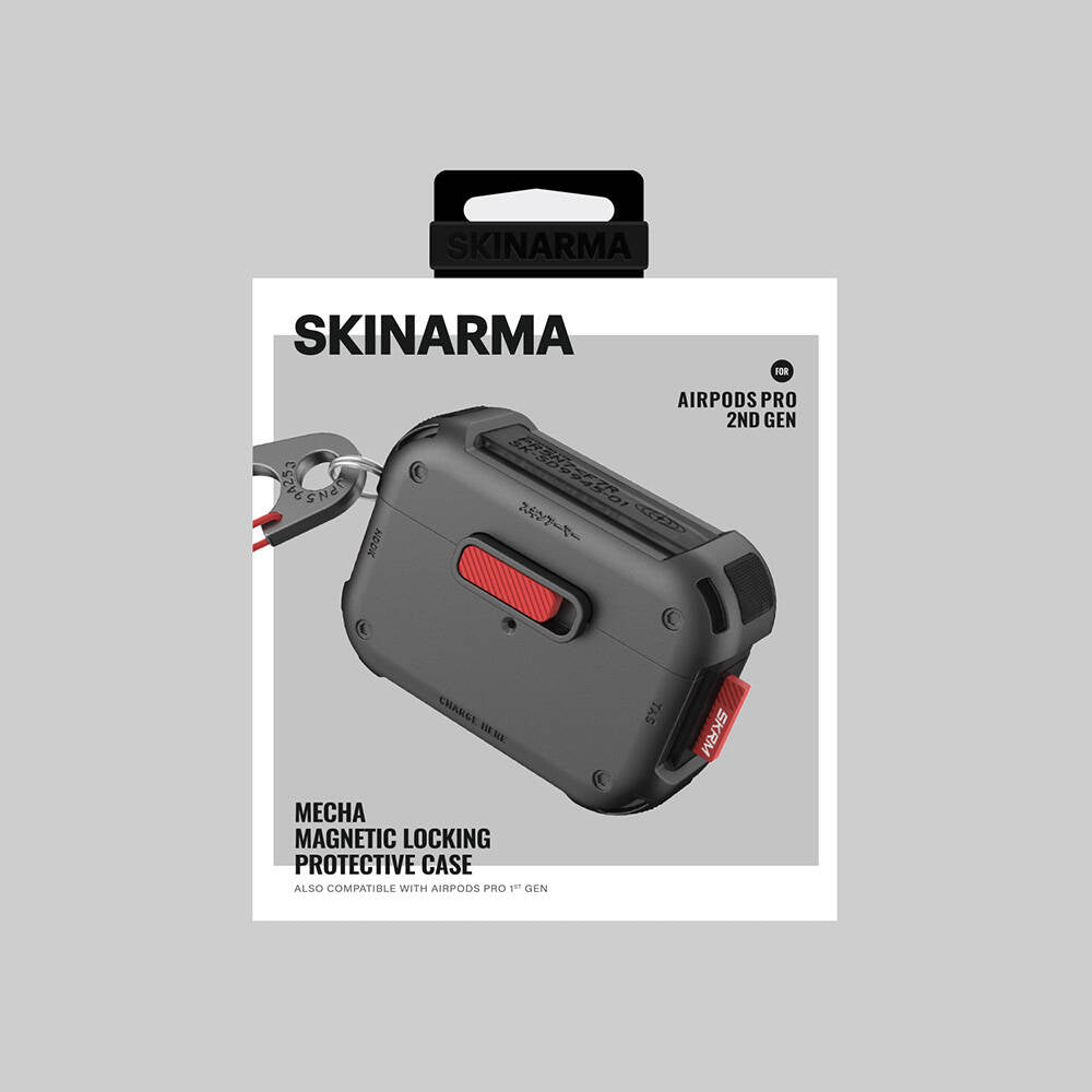 Airpods Pro 2. Nesil Uyumlu Kılıf SkinArma Magnetik Kilitli Airbagli Tasarım Mecha Kılıf