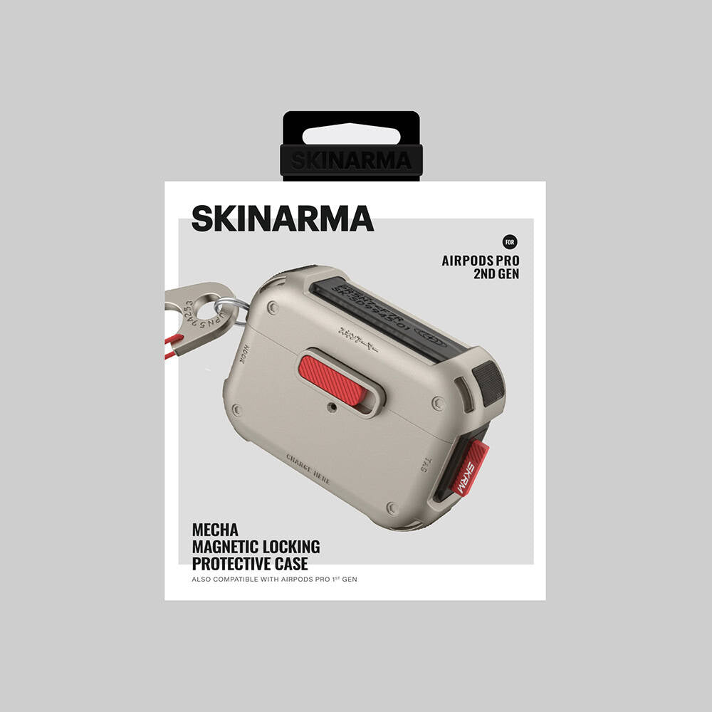 Airpods Pro 2. Nesil Uyumlu Kılıf SkinArma Magnetik Kilitli Airbagli Tasarım Mecha Kılıf