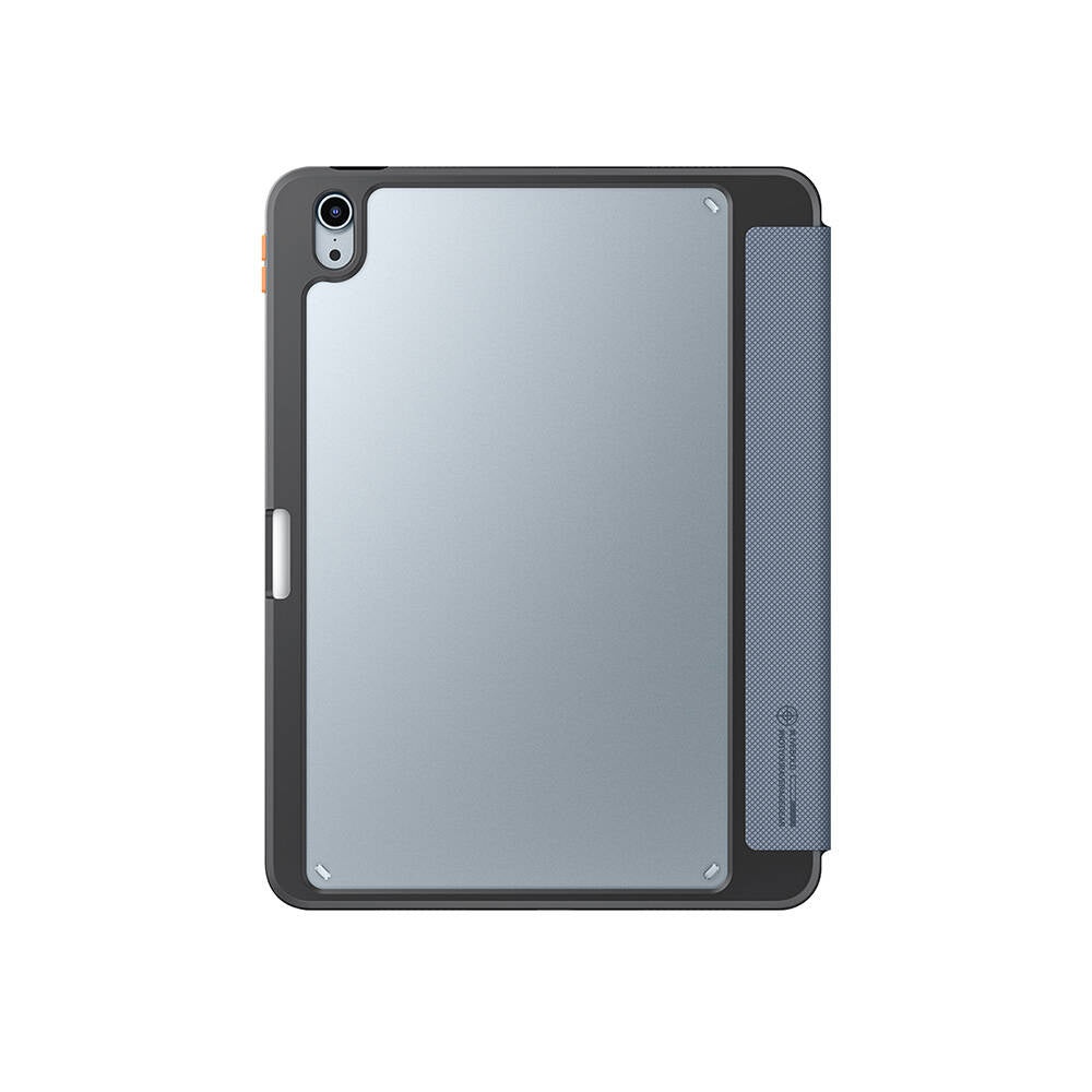 iPad Air 11 2024 Uyumlu Kılıf SkinArma Kabartma Baskı Tasarımlı 360 Tam Koruma Arkası Şeffaf Standlı Gamma Kılıf