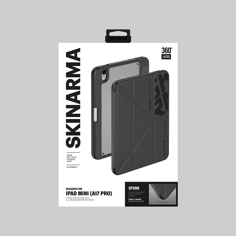 iPad Mini 2021 (6.Nesil) Uyumlu Kılıf Skinarma Desenli Airbag Tasarımlı Standlı Spunk Kapak