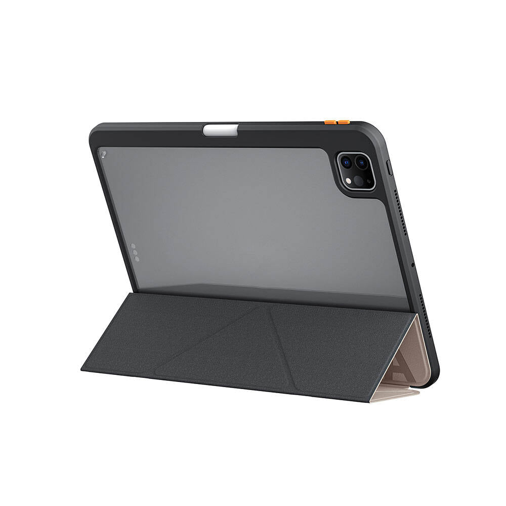 iPad Pro 11 2025 M5 Uyumlu Kılıf SkinArma Kabartma Baskı Tasarımlı 360 Tam Koruma Arkası Şeffaf Standlı Gamma Kılıf