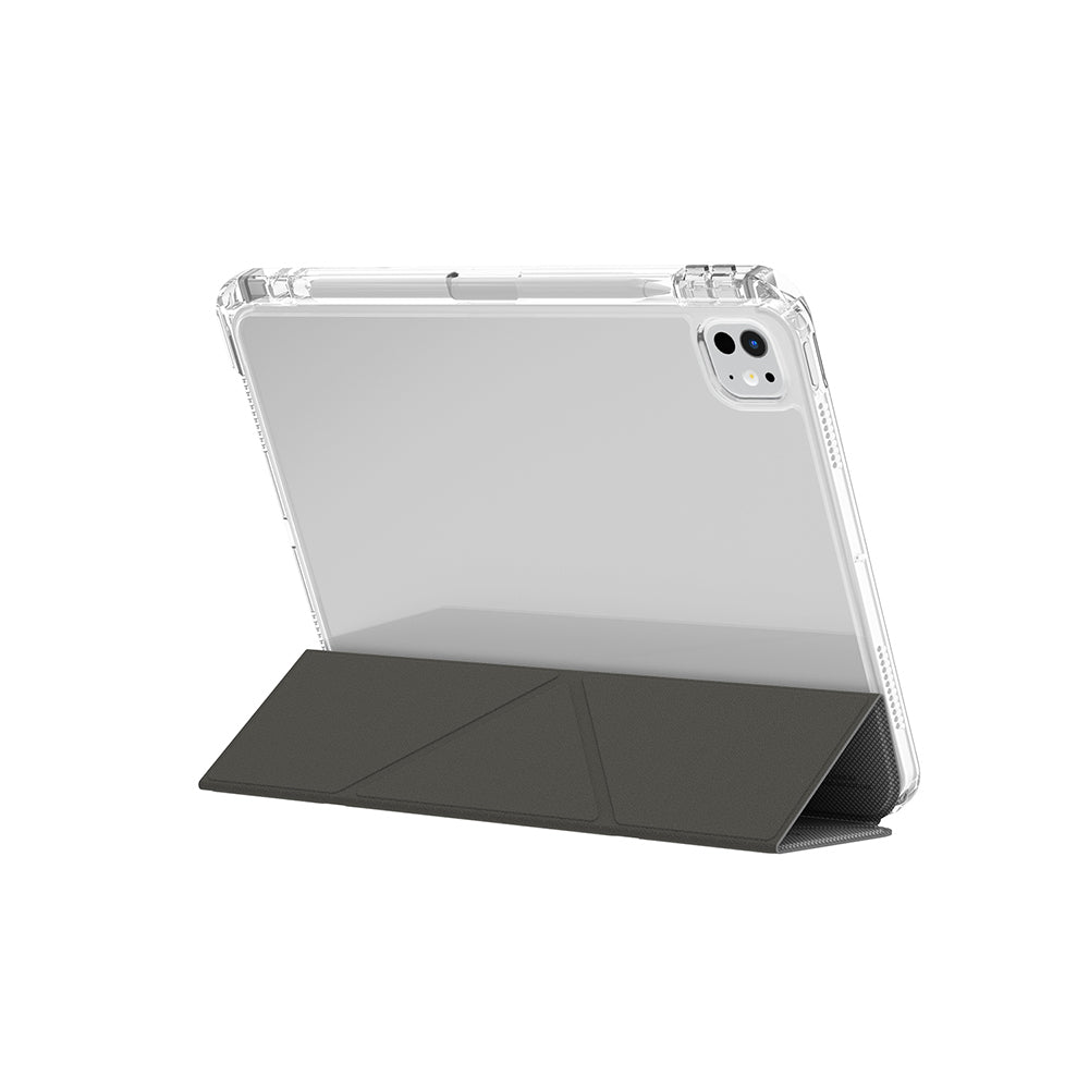 iPad Pro 11 2025 M5 Uyumlu Kılıf Skinarma Kalemlikli Arkası Şeffaf Standlı Sticker Paketli Magnetik Zeta Kılıf