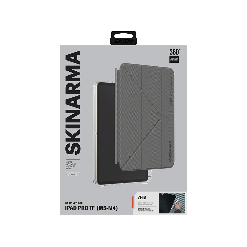 iPad Pro 11 2025 M5 Uyumlu Kılıf Skinarma Kalemlikli Arkası Şeffaf Standlı Magnetik Zeta Kılıf