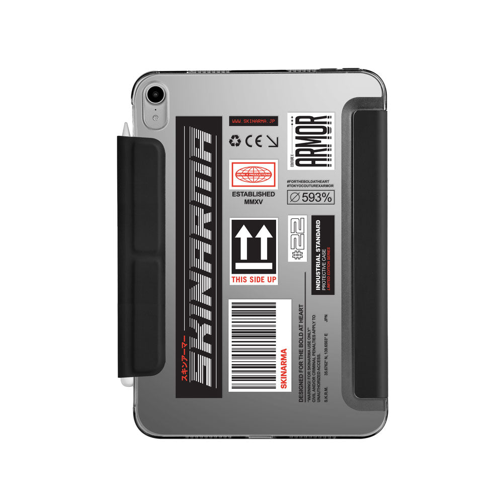 iPad Air 11 2024 Uyumlu Kılıf SkinArma Sticker Tasarımlı Kalemlikli Arkası Şeffaf Standlı Magnetik Taito Kılıf