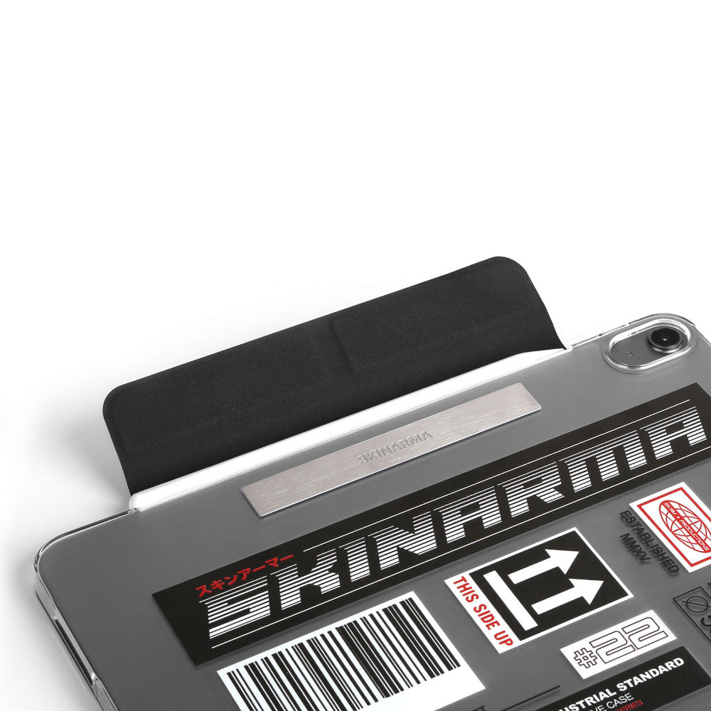 iPad Air 11 2024 Uyumlu Kılıf SkinArma Sticker Tasarımlı Kalemlikli Arkası Şeffaf Standlı Magnetik Taito Kılıf