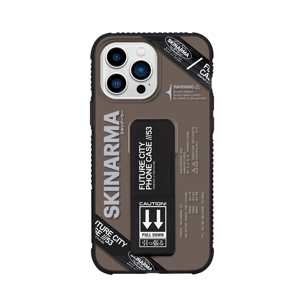 iPhone 14 Pro Compatible Case SkinArma Transparent Patterned Airbag Design Stand Shimma Cover