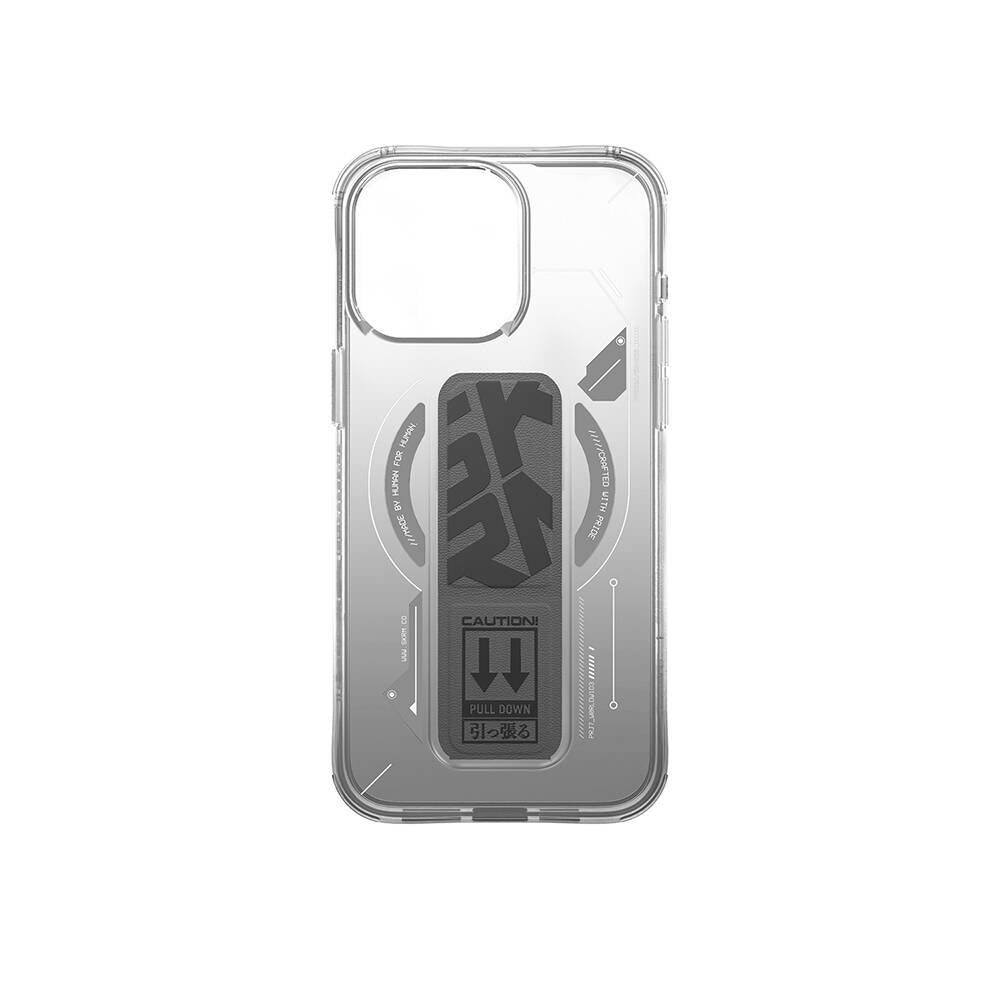 iPhone 15 Pro Max Uyumlu Kılıf Mag-Şarj Özellikli Teknoloji Desenli Standlı Skinarma Helio Kapak