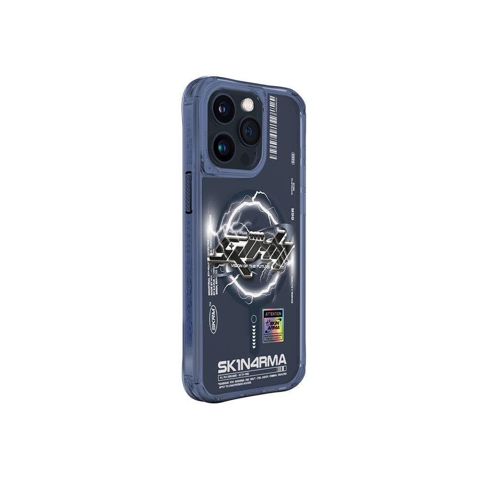 iPhone 15 Pro Max Uyumlu Kılıf Mag-Şarj Özellikli Yazı Desenli SkinArma Bolt Kapak