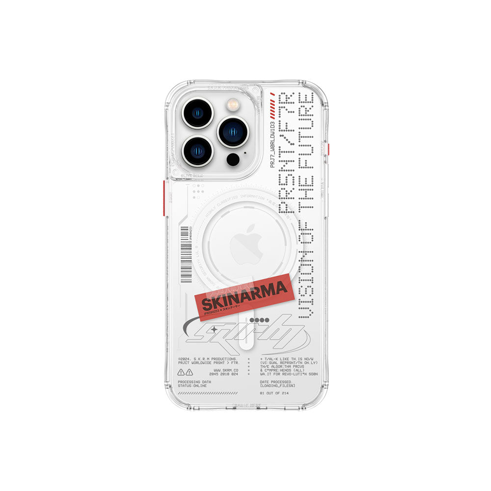 iPhone 15 Pro Compatible Case SkinArma Magsafe Charging Feature Text Patterned Airbag Design Orion Cover