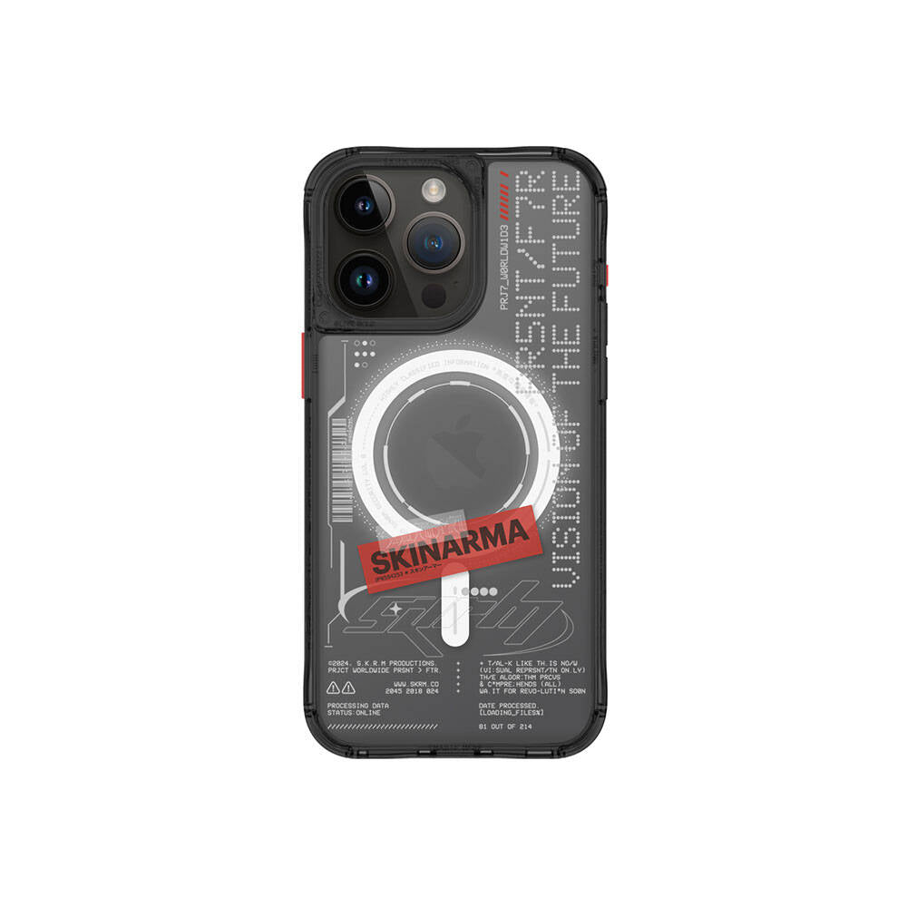 iPhone 15 Pro Compatible Case SkinArma Magsafe Charging Feature Text Patterned Airbag Design Orion Cover