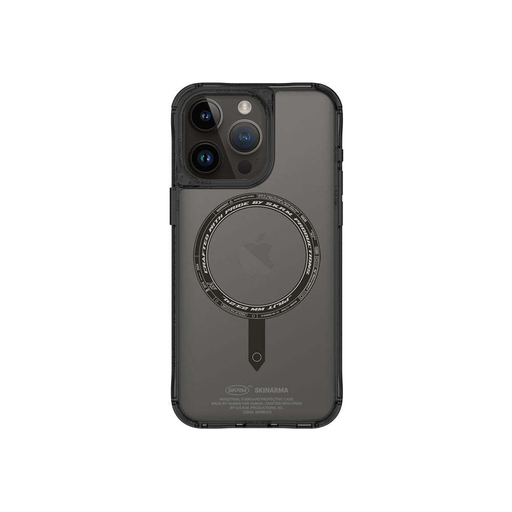 iPhone 15 Pro Max Uyumlu Kılıf Mag-Şarj Özellikli Şeffaf Airbag Tasarımlı Skinarma Saido Kapak
