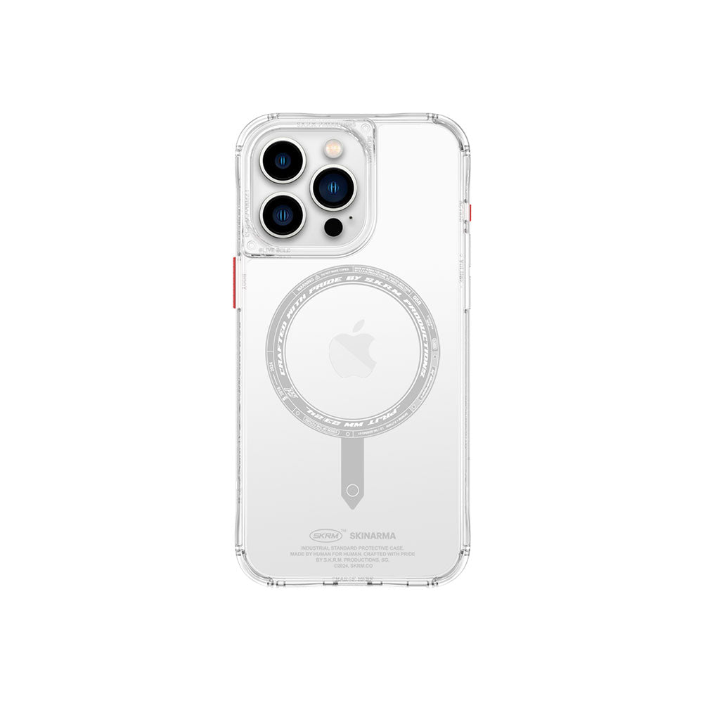 iPhone 15 Pro Max Uyumlu Kılıf Mag-Şarj Özellikli Şeffaf Airbag Tasarımlı Skinarma Saido Kapak
