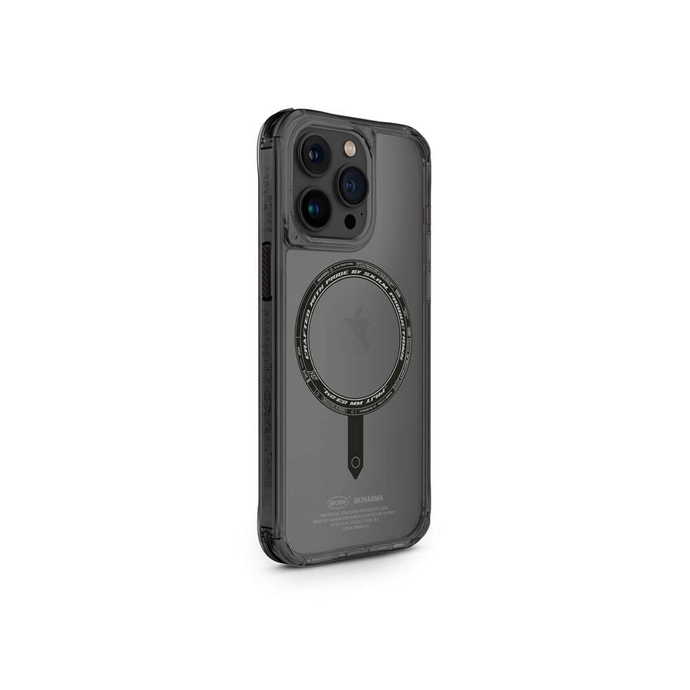 iPhone 15 Pro Max Uyumlu Kılıf SkinArma Şeffaf Magsafe Tutucu Özellikli Kado Kartlıklı Saido Kapak