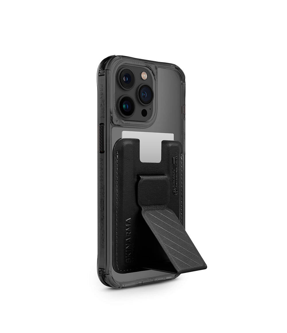 iPhone 15 Pro Max Uyumlu Kılıf SkinArma Şeffaf Magsafe Tutucu Özellikli Kado Kartlıklı Saido Kapak