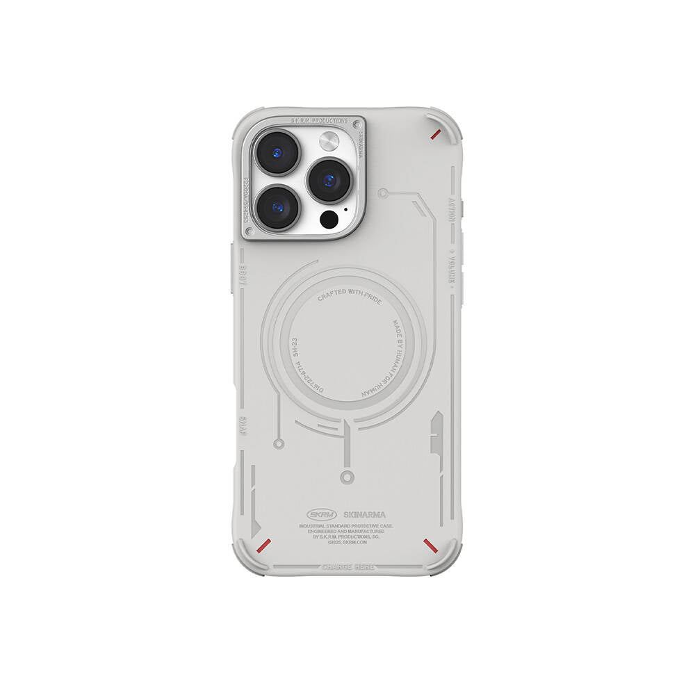 iPhone 16 Pro Max Uyumlu Kılıf Mag-Şarj Özellikli Metal Kamera Çerçeveli Skinarma Mecha Serisi Kapak