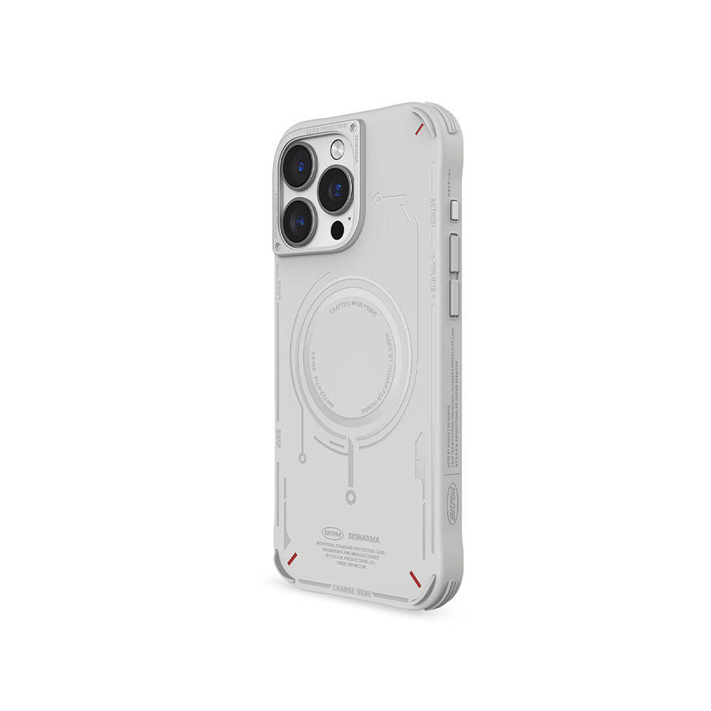 iPhone 16 Pro Max Uyumlu Kılıf Magsafe Şarj Özellikli Metal Kamera Çerçeveli Skinarma Mecha Serisi Kapak