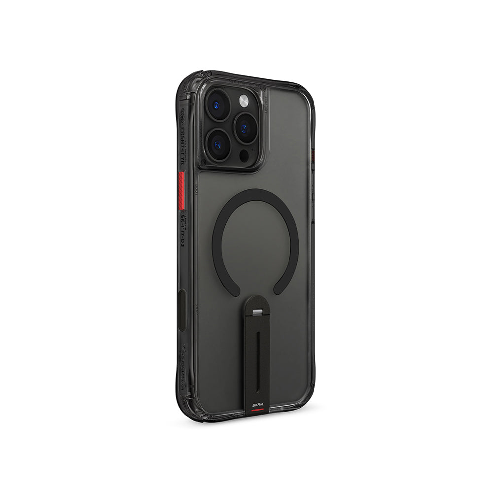 iPhone 16 Pro Uyumlu Kılıf Magsafe Şarj Özellikli 360 Derece Dönebilen Standlı Skinarma Helix Kapak