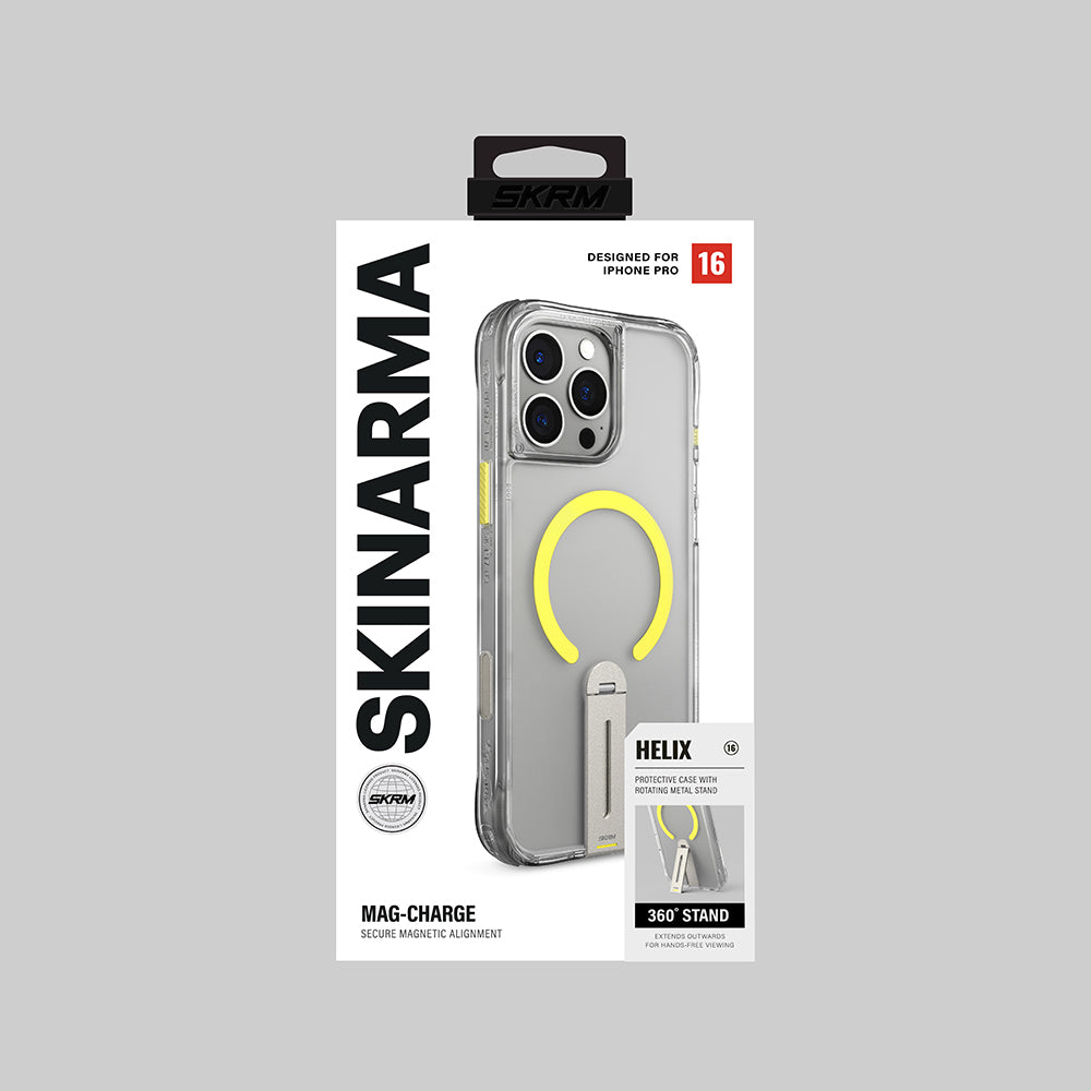 iPhone 16 Pro Uyumlu Kılıf Magsafe Şarj Özellikli 360 Derece Dönebilen Standlı Skinarma Helix Kapak