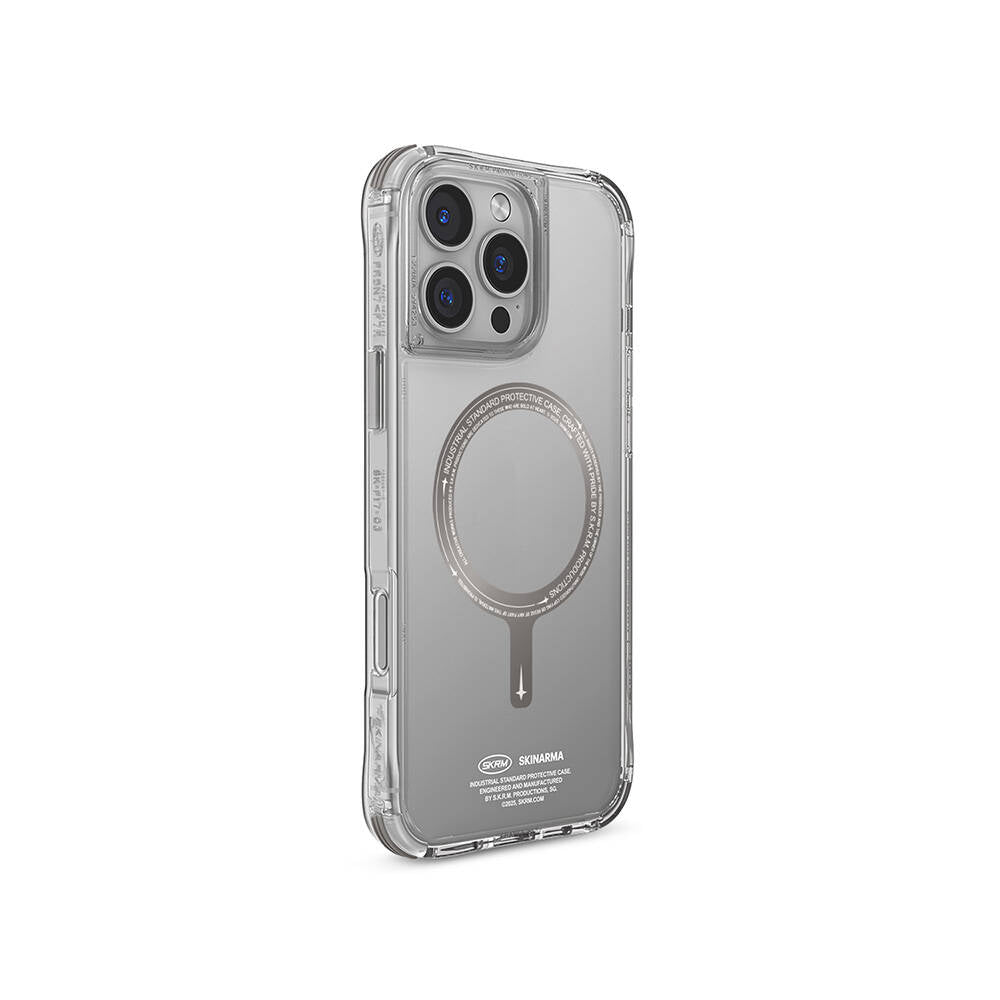 iPhone 16 Pro Max Uyumlu Kılıf Magsafe Şarj Özellikli Airbagli Şeffaf SkinArma Saido Prime Kapak