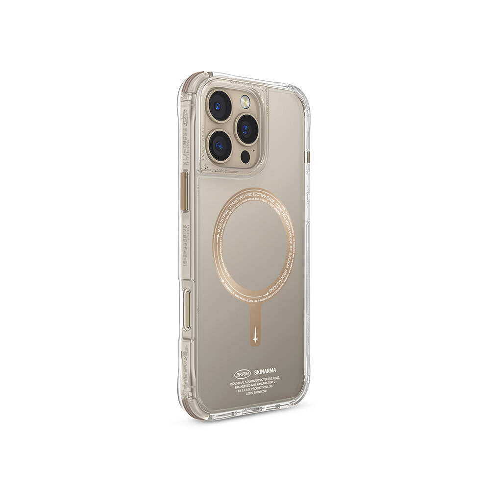 iPhone 16 Pro Max Uyumlu Kılıf Magsafe Şarj Özellikli Airbagli Şeffaf SkinArma Saido Prime Kapak