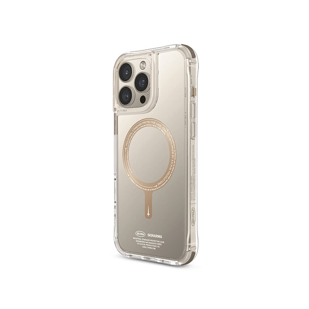 iPhone 16 Pro Max Uyumlu Kılıf Magsafe Şarj Özellikli Airbagli Şeffaf SkinArma Saido Prime Kapak