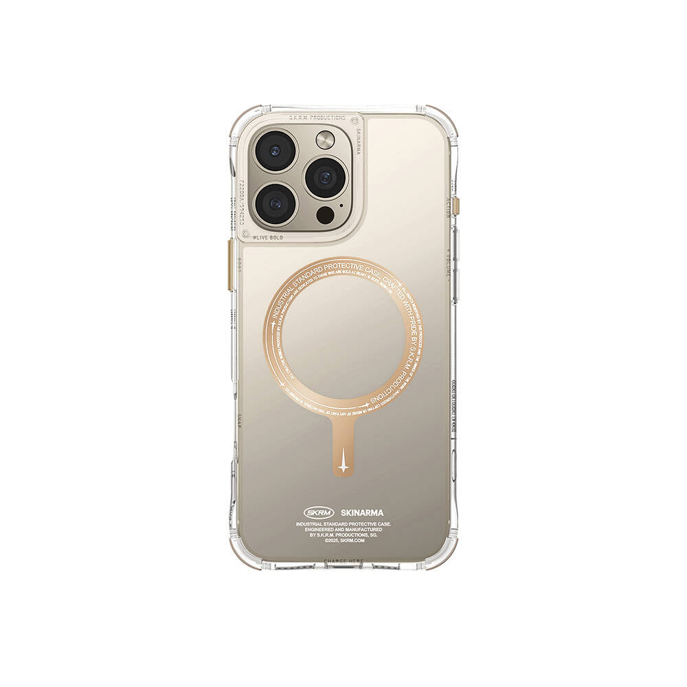 iPhone 16 Pro Max Uyumlu Kılıf Magsafe Şarj Özellikli Airbagli Şeffaf SkinArma Saido Prime Kapak