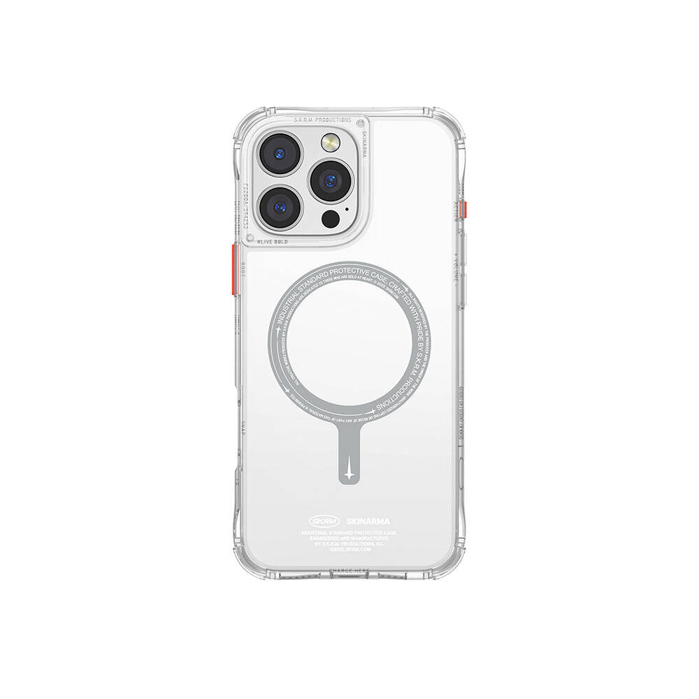 iPhone 16 Pro Uyumlu Kılıf Magsafe Şarj Özellikli Şeffaf Airbag Tasarımlı Skinarma Saido Kapak