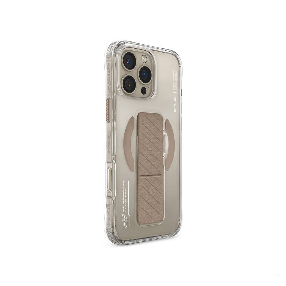 iPhone 16 Pro Max Uyumlu Kılıf Mag-Şarj Özellikli Teknoloji Desenli Standlı Skinarma Axon Kapak