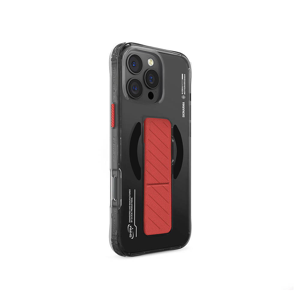 iPhone 16 Pro Max Uyumlu Kılıf Mag-Şarj Özellikli Teknoloji Desenli Standlı Skinarma Axon Kapak