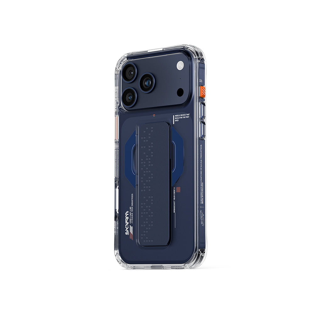 iPhone 17 Pro Uyumlu Kılıf Mag-Şarj Özellikli Airbag Tasarımlı Standlı Skinarma Haxa Kapak