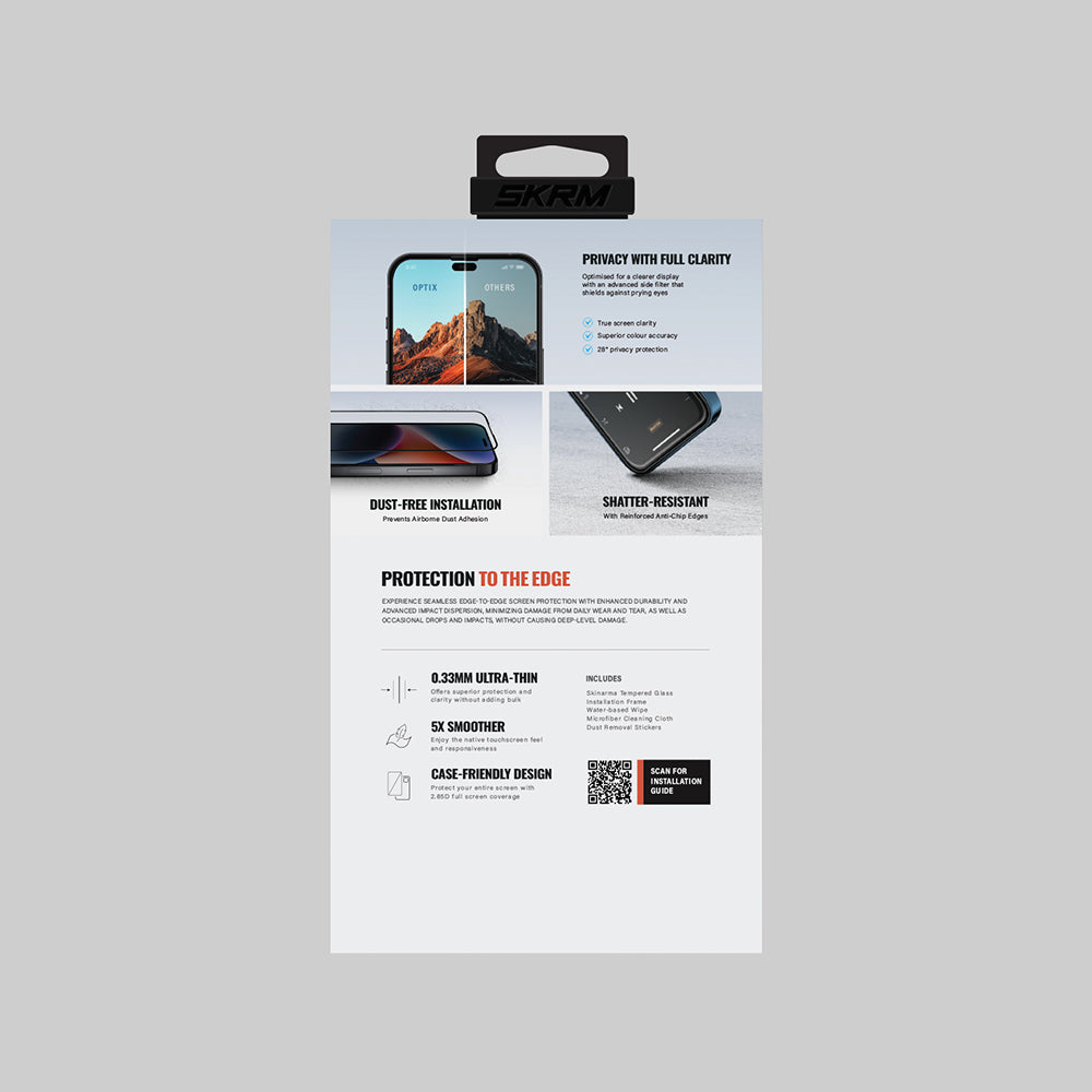 iPhone 17 Pro Max Uyumlu Skinarma 0.33mm Anti-Dust Toz Önleyici Privacy Hayalet Cam Ekran Koruyucu