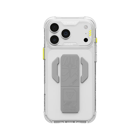 iPhone 18 Pro Uyumlu Kılıf Mag-Şarj Özellikli Teknoloji Desenli Skinarma Helio CE Entegre Standlı Kapak