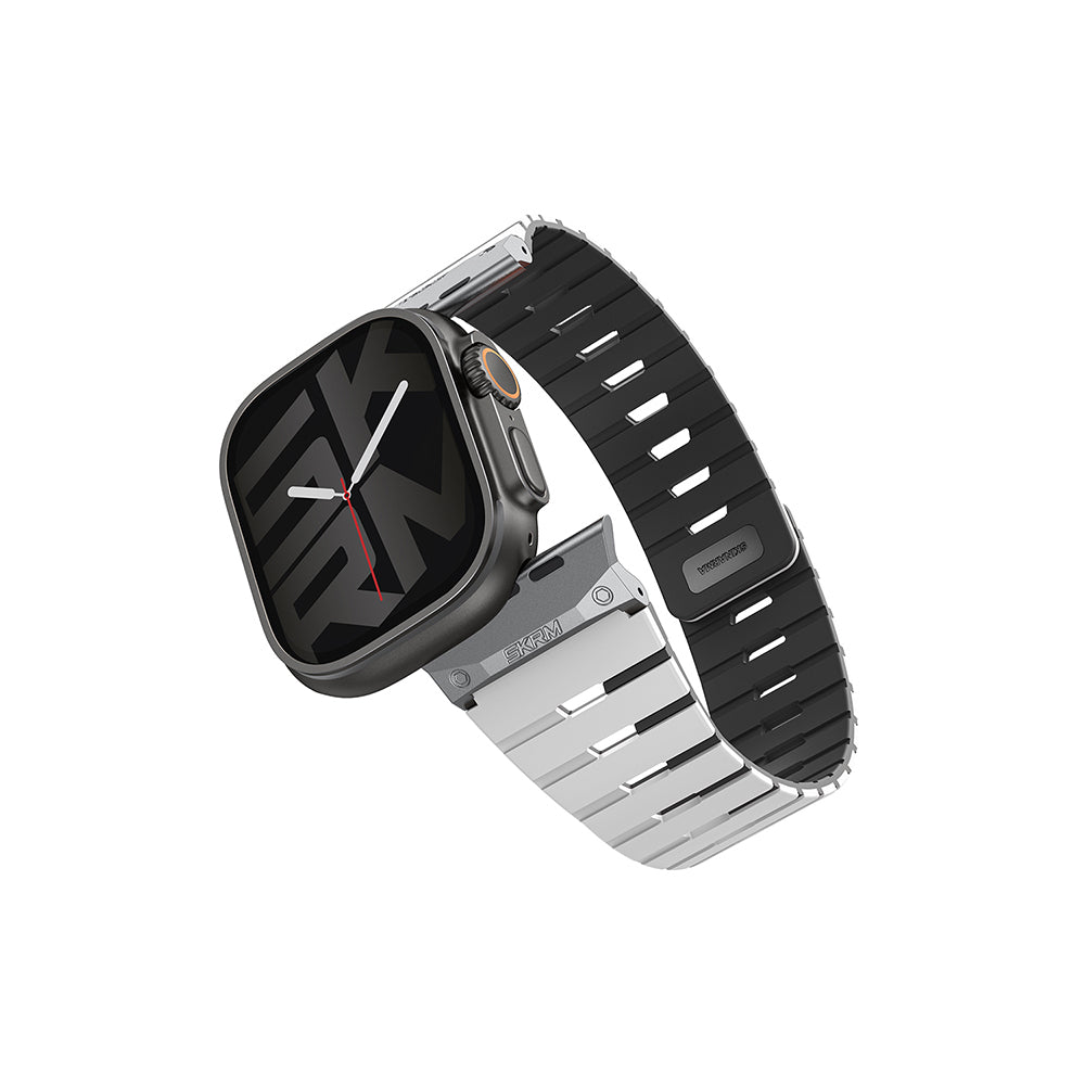 Apple Watch 42/44/45/46/49mm Uyumlu Skinarma Gemini Serisi TPU Magnetik Silikon Kordon