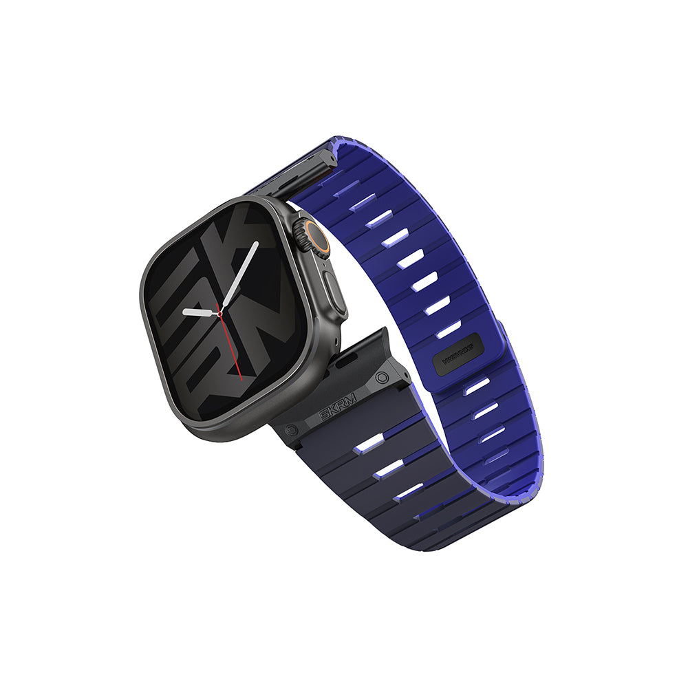 Apple Watch 42/44/45/46/49mm Uyumlu Skinarma Gemini Serisi TPU Magnetik Silikon Kordon