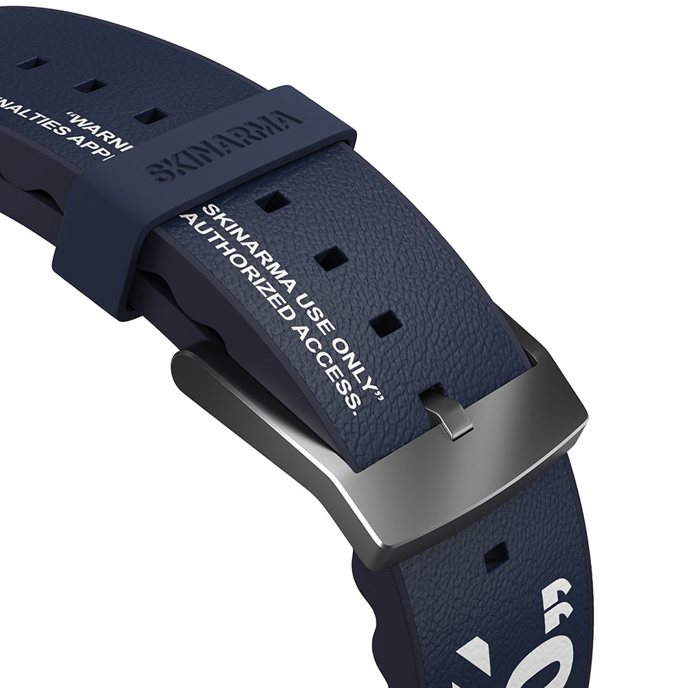 Apple Watch 42/44/45/46/49mm Uyumlu SkinArma Taihi Sora Yazı Desenli Deri Görünümlü Silikon Kordon