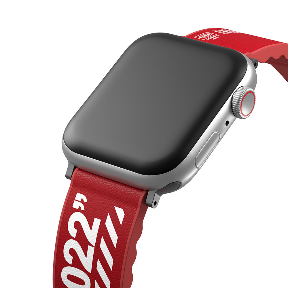 Apple Watch 42/44/45/46/49mm Uyumlu SkinArma Taihi Sora Yazı Desenli Deri Görünümlü Silikon Kordon