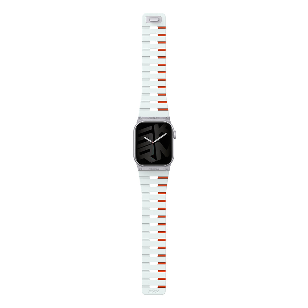 Apple Watch 38/40/41mm ve Watch 10/11/12 42mm ile Uyumlu Skinarma Gemini Serisi TPU Magnetik Silikon Kordon