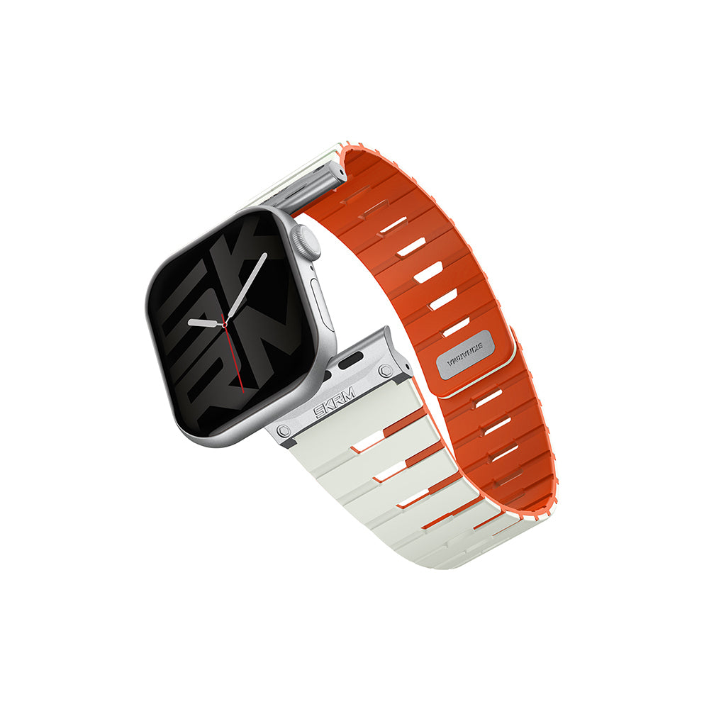 Apple Watch 38/40/41mm ve Watch 10/11/12 42mm ile Uyumlu Skinarma Gemini Serisi TPU Magnetik Silikon Kordon