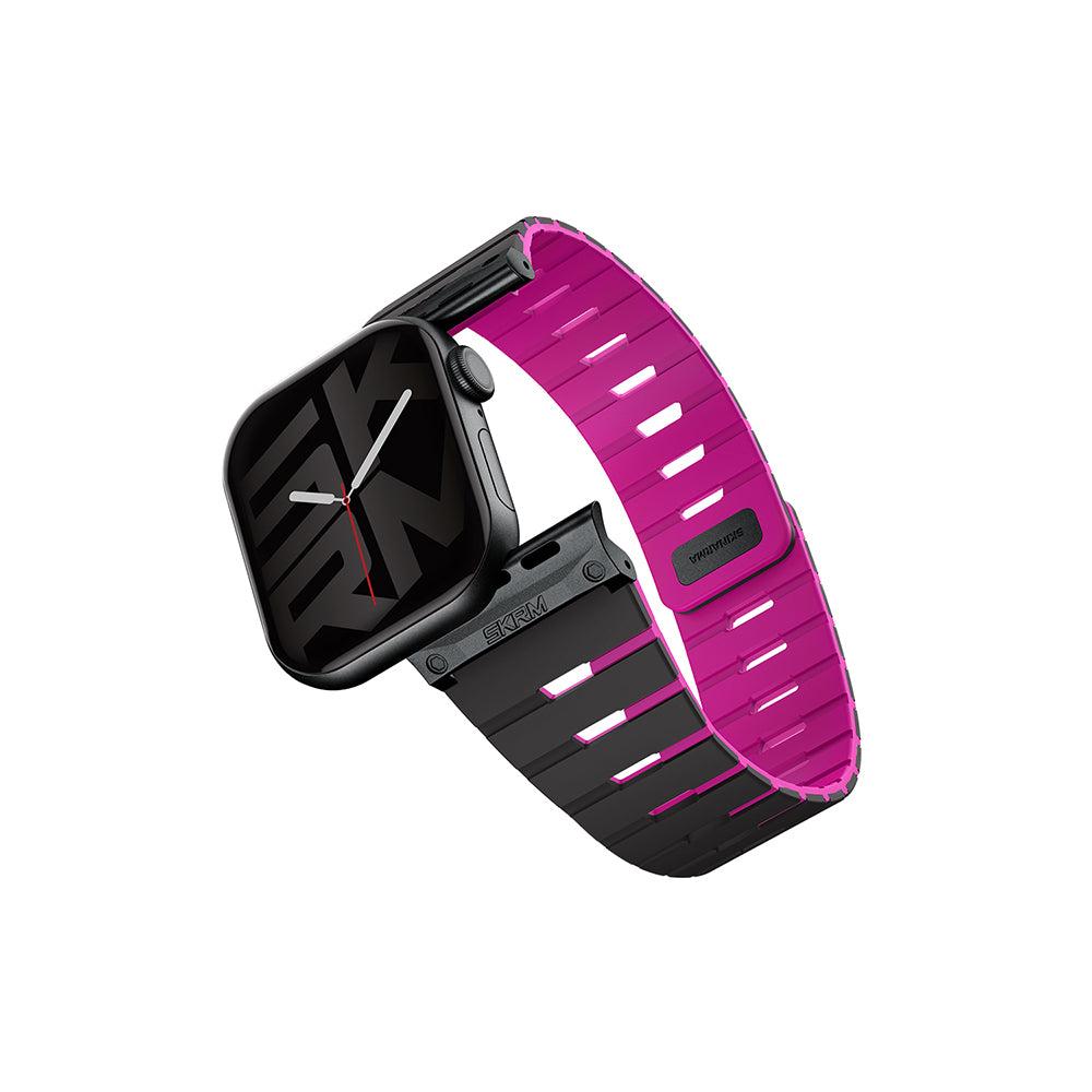 Apple Watch 38/40/41mm ve Watch 10/11/12 42mm ile Uyumlu Skinarma Gemini Serisi TPU Magnetik Silikon Kordon