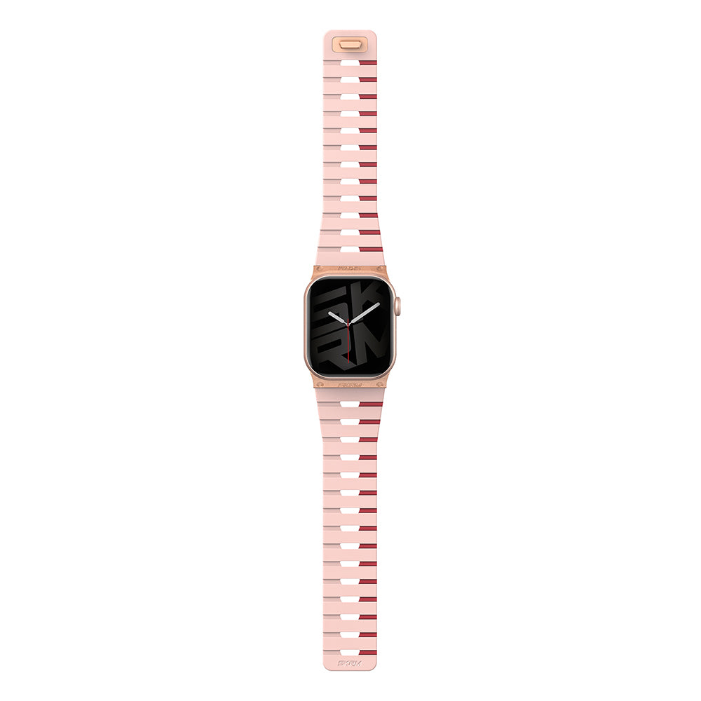 Apple Watch 38/40/41mm ve Watch 10/11/12 42mm ile Uyumlu Skinarma Gemini Serisi TPU Magnetik Silikon Kordon