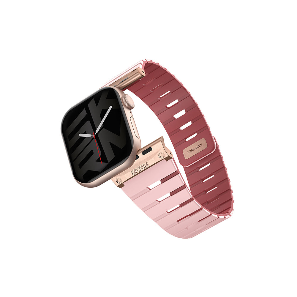 Apple Watch 38/40/41mm ve Watch 10/11/12 42mm ile Uyumlu Skinarma Gemini Serisi TPU Magnetik Silikon Kordon