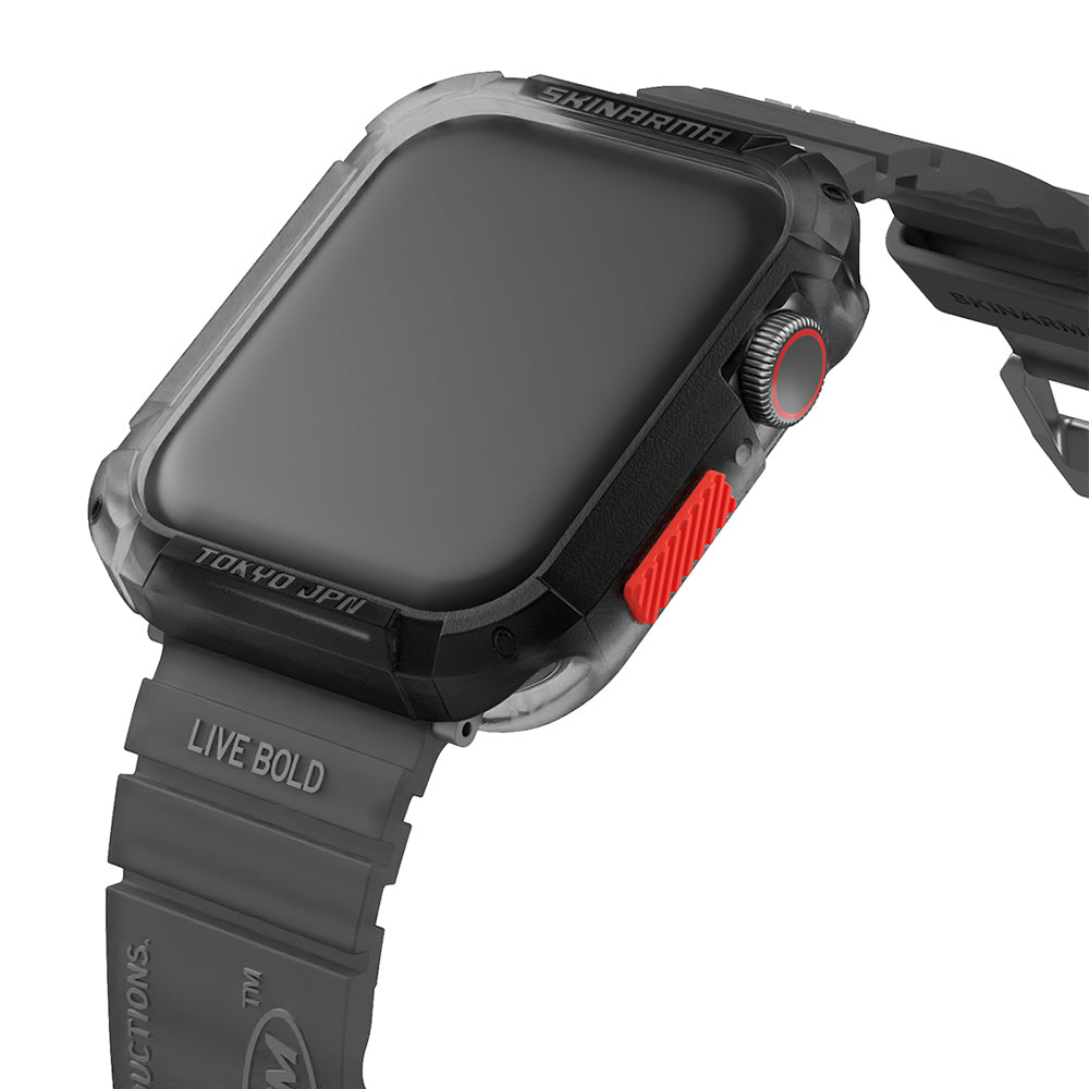 Apple Watch 44mm ve 45mm SkinArma Kurono Sert PC Kasa Koruyucu + Shokku Silikon Kordon