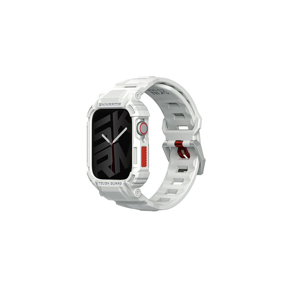 Apple Watch 44mm Uyumlu Skinarma Mecha 2in1 TPU Kasa Koruyucu + Silikon Kordon