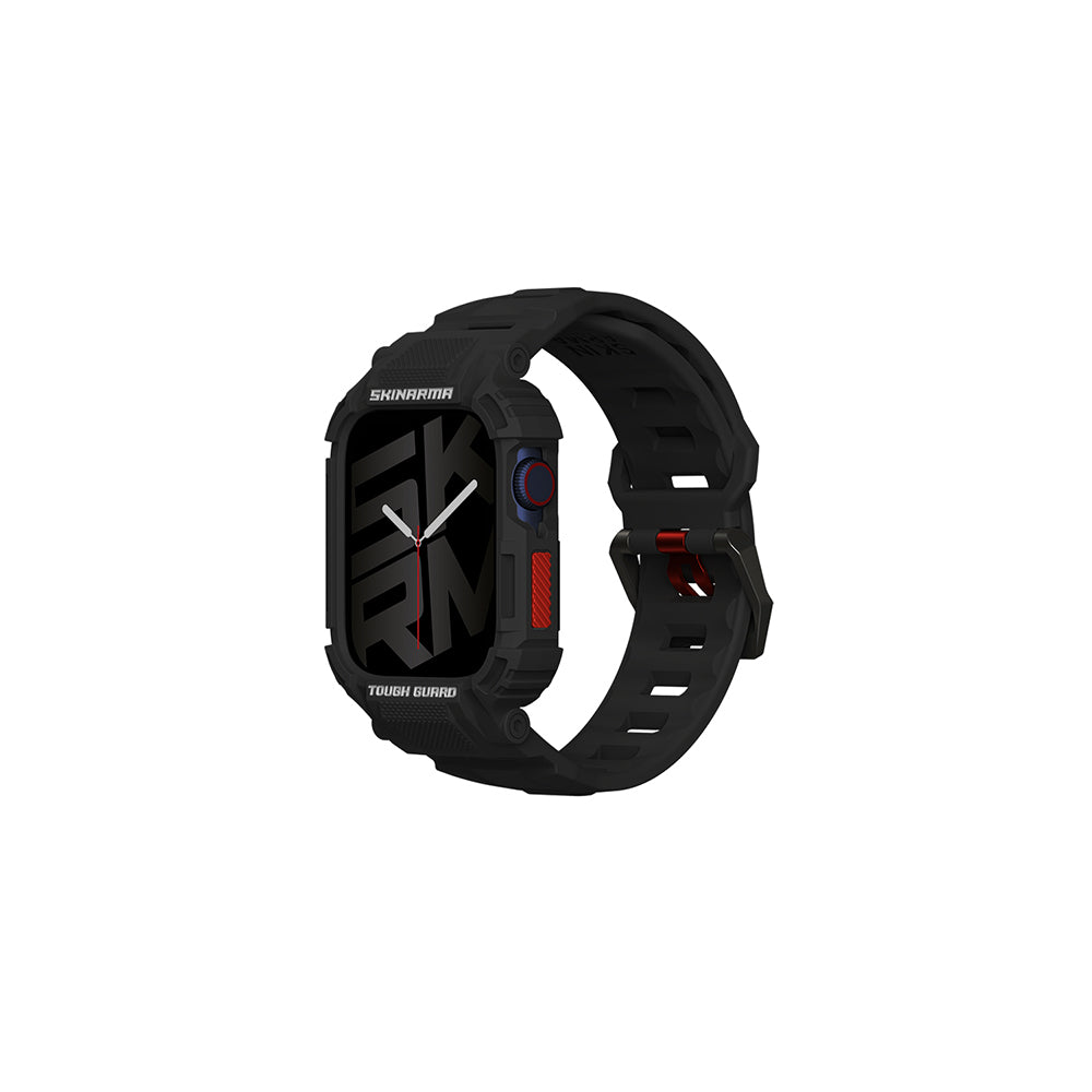 Apple Watch 44mm Uyumlu Skinarma Mecha 2in1 TPU Kasa Koruyucu + Silikon Kordon