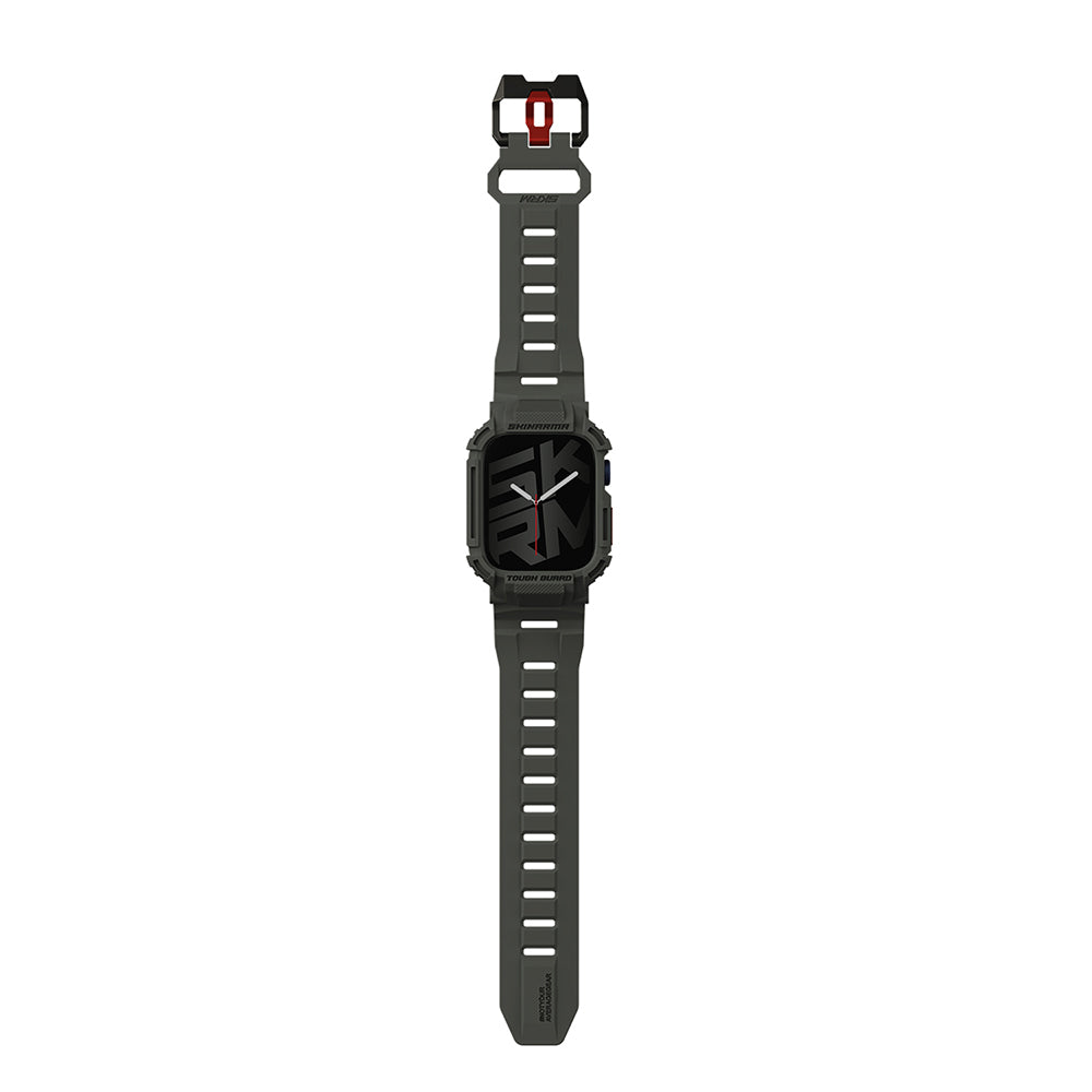 Apple Watch 44mm Uyumlu Skinarma Mecha 2in1 TPU Kasa Koruyucu + Silikon Kordon