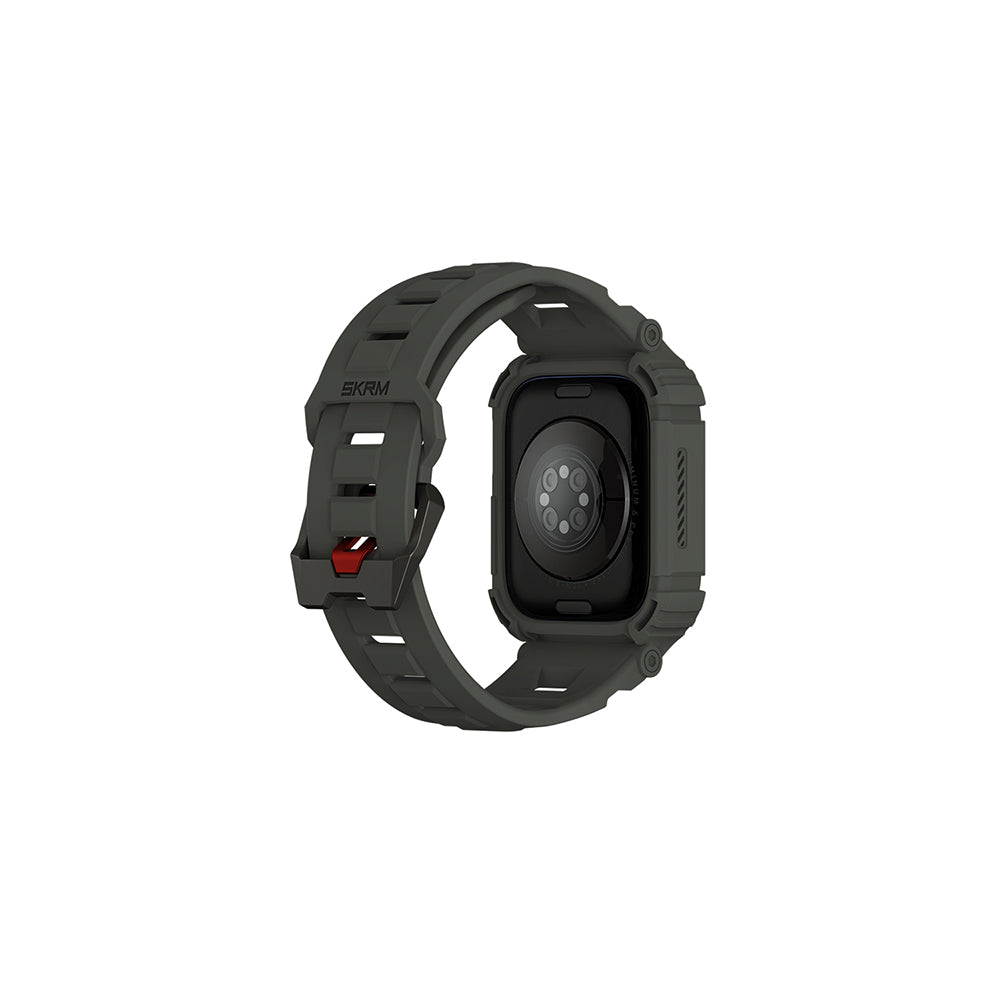 Apple Watch 44mm Uyumlu Skinarma Mecha 2in1 TPU Kasa Koruyucu + Silikon Kordon